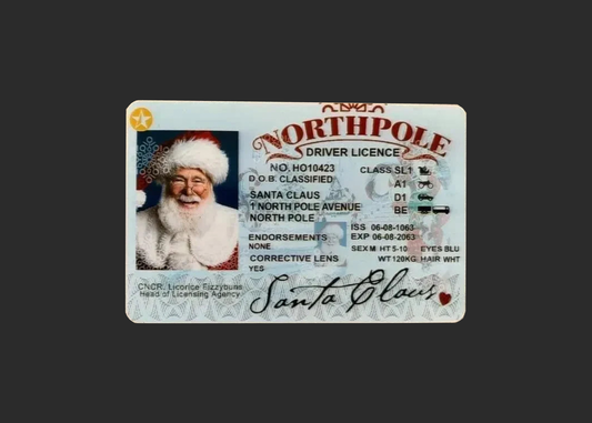 Christmas Driving License